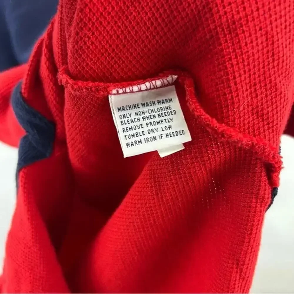Vintage 90’s Polo by Ralph Lauren Men's Red and Blue Polo Shirt